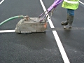 Carpark during white line removal